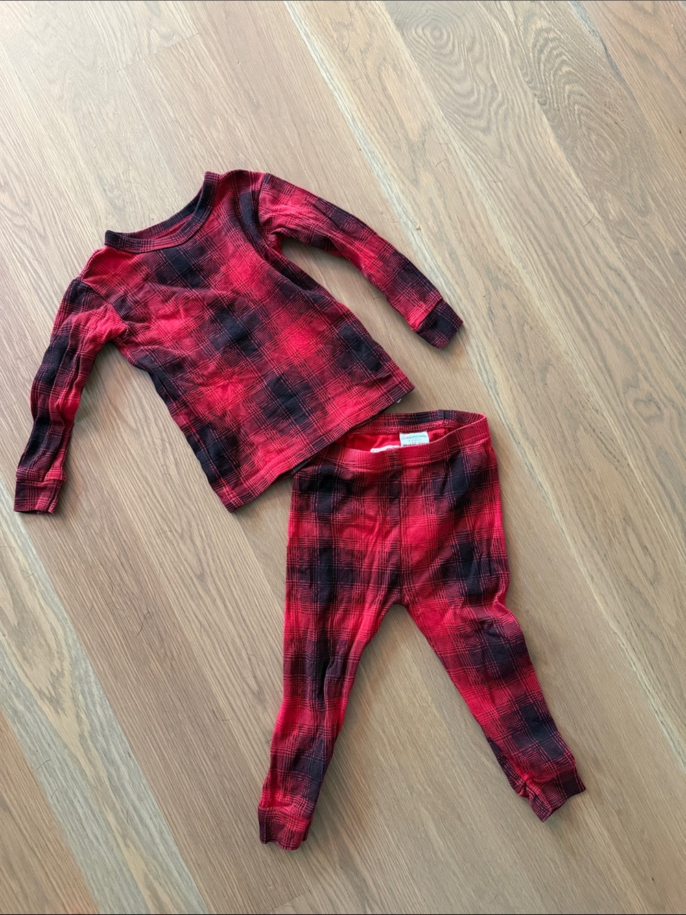 Gap Red Plaid Kids Pajama Set - Long Sleeve Top & Pants 18-24M